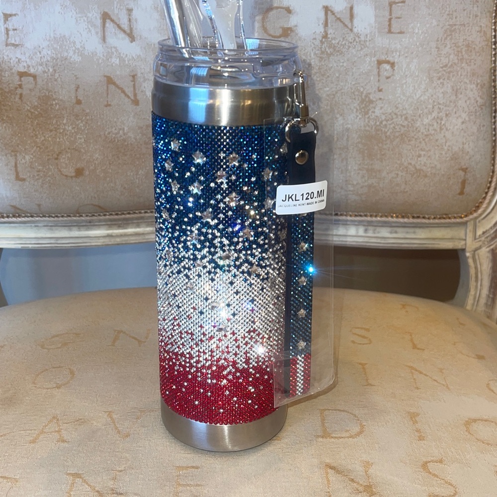 AMERICAN RED WHITE AND BLUE TUMBLER